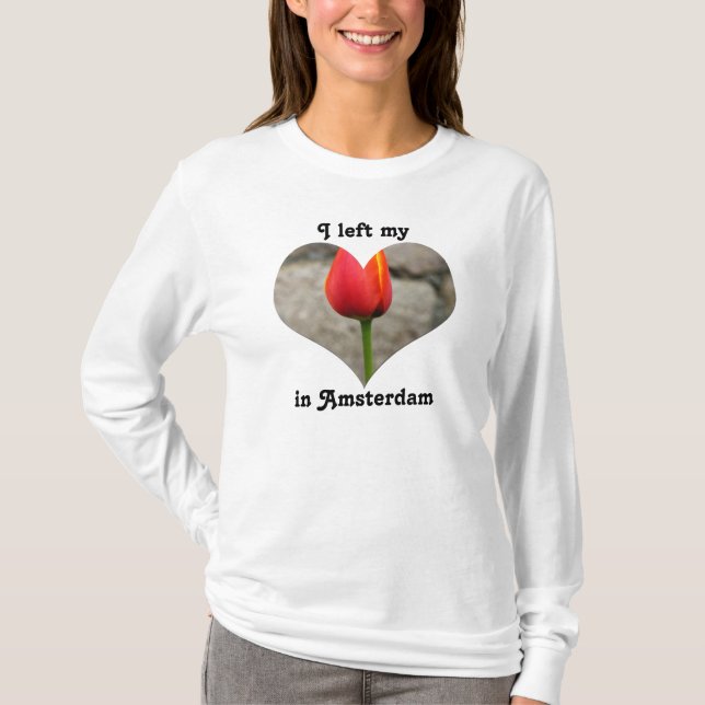 T-shirt J'ai laissé mon coeur à Amsterdam Hollande (Devant)
