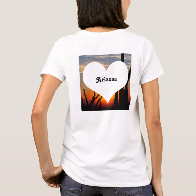 T-shirt J'ai laissé mon coeur dans le coucher du soleil de (Dos)