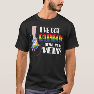 T-shirt J'ai l'arc-en-ciel dans mes veines Design pour un 