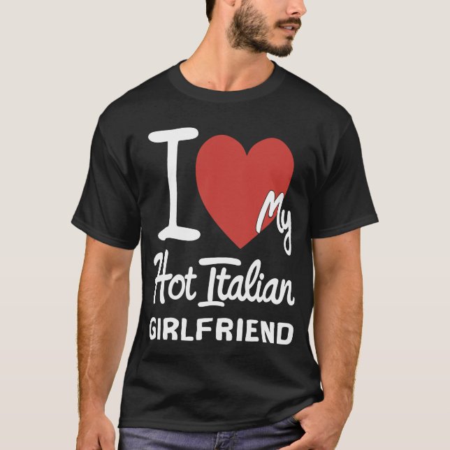 T-SHIRT J'AI LE COEUR DE MA CHAUDE PETITE AMIE ITALIENNE F (Devant)