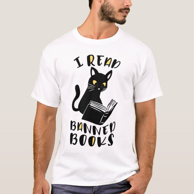 T-shirt J'ai lu des livres interdits Cat (Devant)