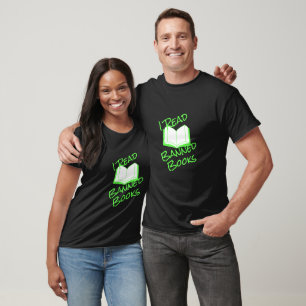 T-shirt J'Ai Lu Des Livres Interdits (Vert Et Blanc Lumine