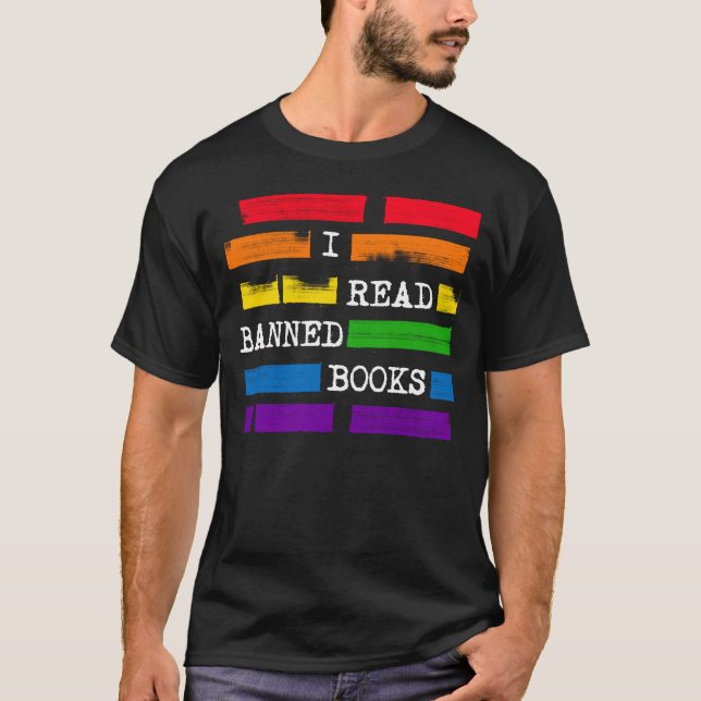 T-shirt J'Ai Lu Les Livres Interdits Rainbow Redacted (Devant)
