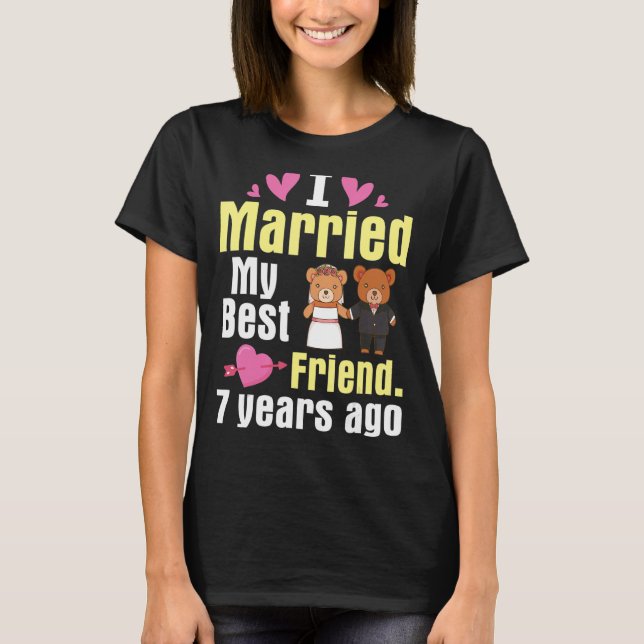 T-shirt J'Ai Marié Mes Meilleurs Amis 7 Ans Couple Marié A (Devant)