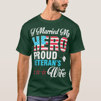 T-shirt J'Ai Marié Mon Héros Fier Anciens Combattants Femm