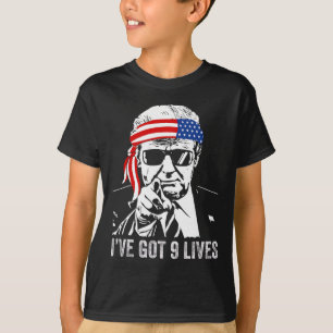 T-shirt J'ai neuf vies - Trump 2024 drôle