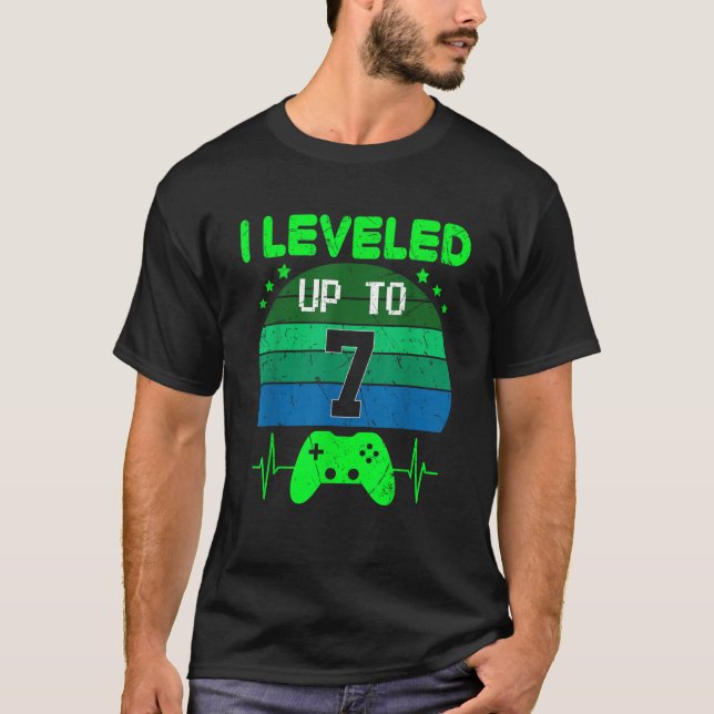 T-shirt J'ai nivelé jusqu'à 7e Anniversaire jeu vidéo Retr (Devant)