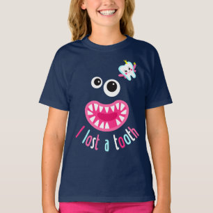 T-shirt J'Ai Perdu Ma dent. Un mignon monstre sans dent.