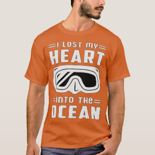 T-shirt J'Ai Perdu Mon Coeur Dans L'Océan Plongée Plongée