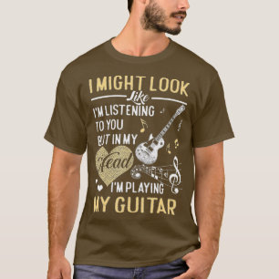 T-shirt J'ai peut-être l'air de vous écouter Musique Guit