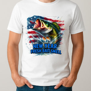 T-shirt J'Ai Plutôt À Pêcher Drapeau Américain