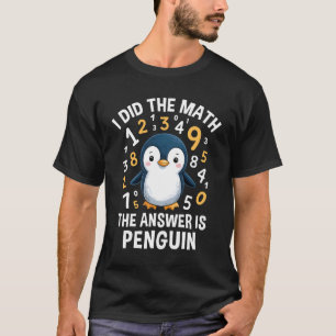 T-shirt J'Ai Répondu Maths Penguin Mignonnes Garçons Fille