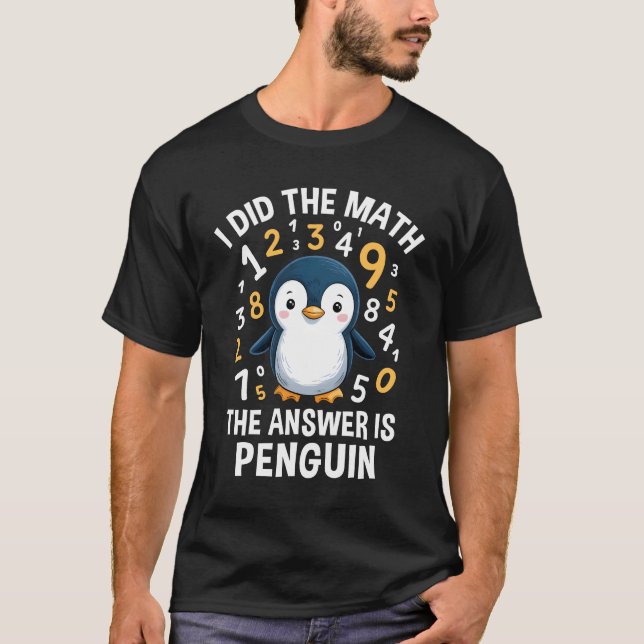 T-shirt J'Ai Répondu Maths Penguin Mignonnes Garçons Fille (Devant)