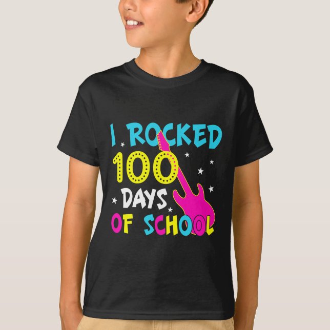 T-shirt J'Ai Rocké 100 Jours D'École 100E Jour Musique De  (Devant)