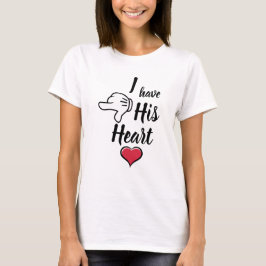 T-shirt J'ai son coeur drôle couples Valentines
