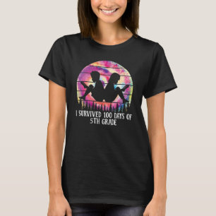 T-SHIRT J'AI SURVÉCU 100 JOURS DE 5E ÉCOLE D'ENSEIGNANT