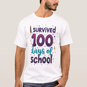 T-shirt J'ai survécu 100 jours de Conception Unicorne de l