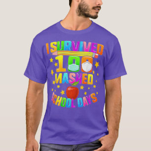 T-shirt J'Ai Survécu 100 Jours Scolaires Masqués 100E Jour