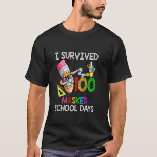T-shirt J'Ai Survécu 100 Jours Scolaires Masqués Face Mask