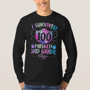 T-shirt J'ai survécu 100 masqué 3e année Jours heureux 100