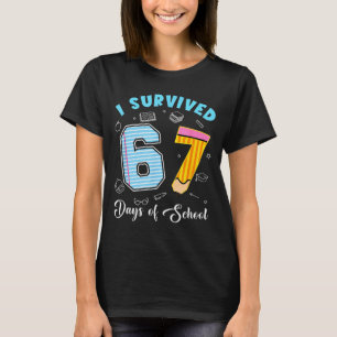 T-shirt J'ai survécu 67 jours d'école drôle 67 mème profes
