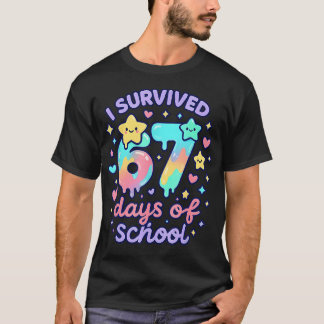 T-shirt J'ai Survécu 67 Jours D'école Drôle 67 Professeurs