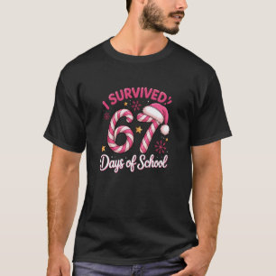 T-shirt J'ai survécu 67 jours d'école Prof de Noël drôle