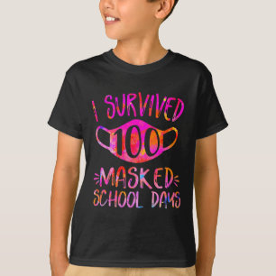 T-shirt J'ai survécu à 100 journées scolaires masquées Étu