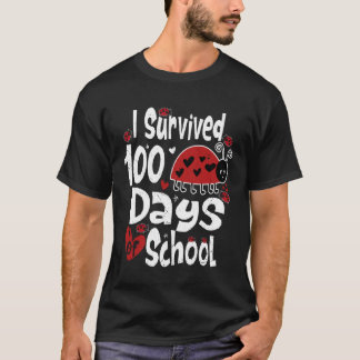 T-shirt J'Ai Survécu À 100 Jours D'Enseignant De Bogue À L