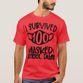 T-shirt J'ai survécu à 100 jours scolaires masqués 11