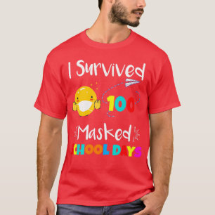 T-shirt J'ai survécu à 100 jours scolaires masqués Classic