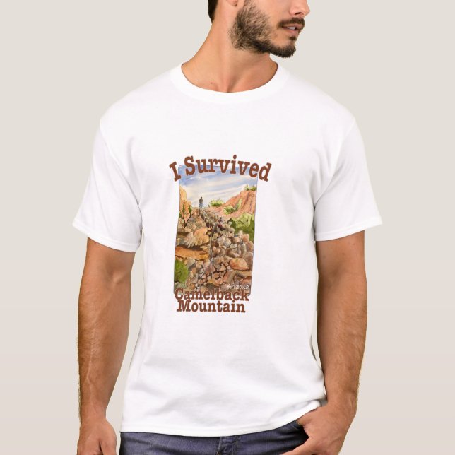T-shirt J'ai survécu à Camelback Mountain, Arizona (Devant)