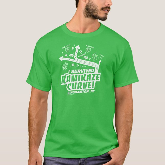 T-shirt J'Ai Survécu À La Courbe Kamikazi ! Binghamton, T- (Devant)