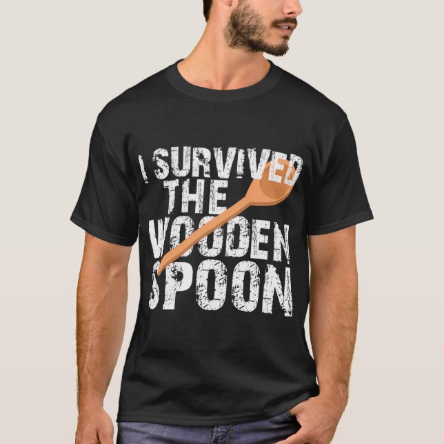 T-shirt J'Ai Survécu À La Cuillère En Bois (Devant)