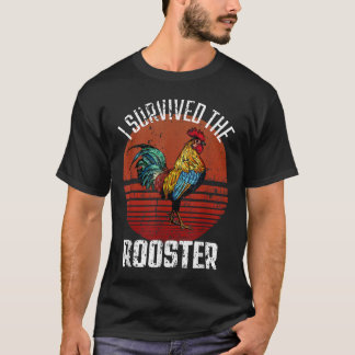 T-shirt J'Ai Survécu À L'Amoureux Du Poulet Drôle Du Roost