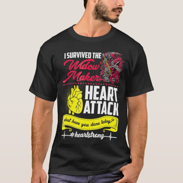 T-shirt J'Ai Survécu À L'Attaque Cardiaque De La Veuve  (Devant)