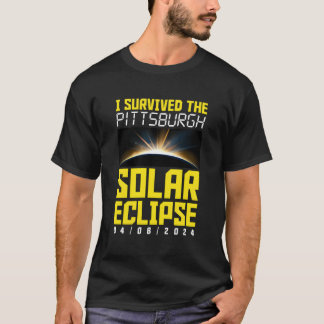 T-shirt J'Ai Survécu À L'Éclipse Solaire De Pittsburgh 8 A