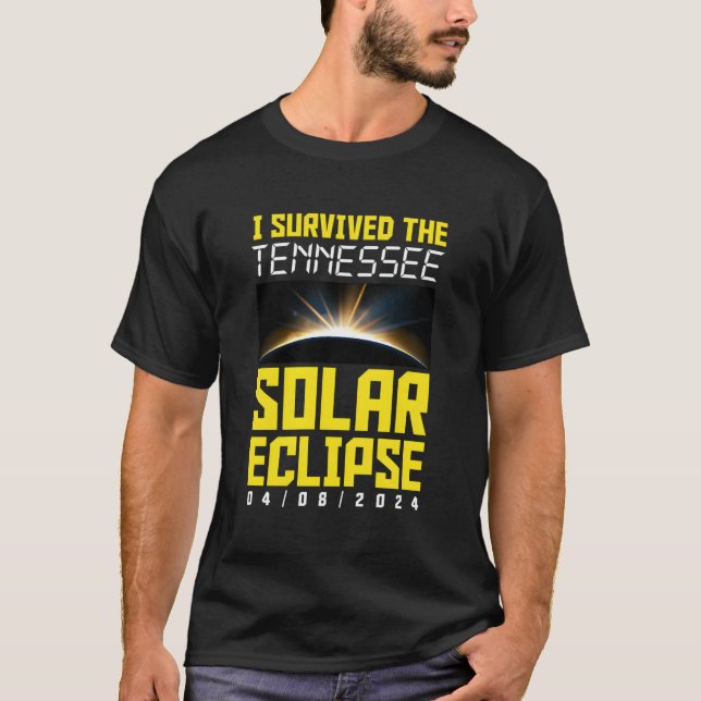 T-shirt J'Ai Survécu À L'Éclipse Solaire Du Tennessee Le 8 (Devant)