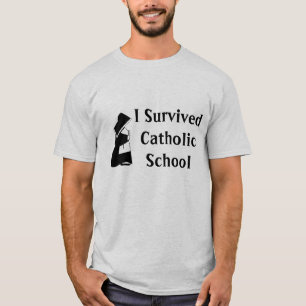 T-shirt J'ai survécu à l'école catholique et à la diplômée