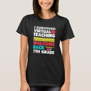 T-shirt J'Ai Survécu À L'Enseignement Virtuel De Retour À 
