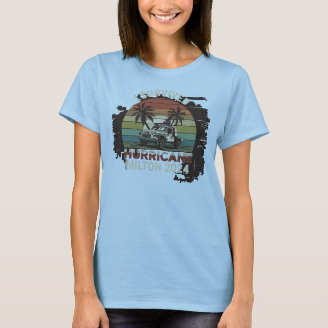 T-shirt J'ai survécu à l'ouragan Milton Octobre 2024 (Devant)