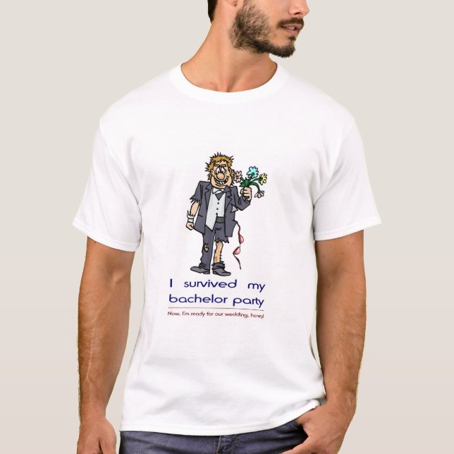 T-shirt J'ai survécu à ma fête de célibataire (Devant)