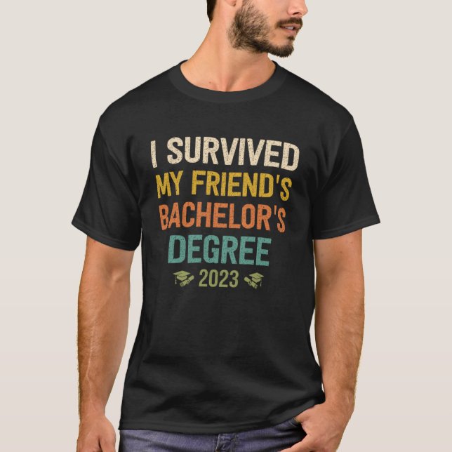 T-shirt j'ai survécu à mes amis bacheliers diplôme (Devant)
