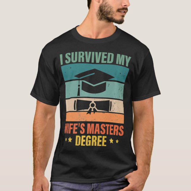 T-shirt j'ai survécu à mes femmes masters master grade sen (Devant)