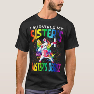 T-shirt J'ai survécu au Master de ma soeur Unicorn gra