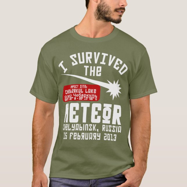 T-shirt J'ai survécu au météore russe (Devant)