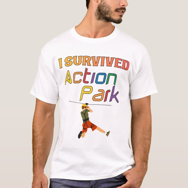 T-shirt J'ai survécu au parc d'action (Devant)