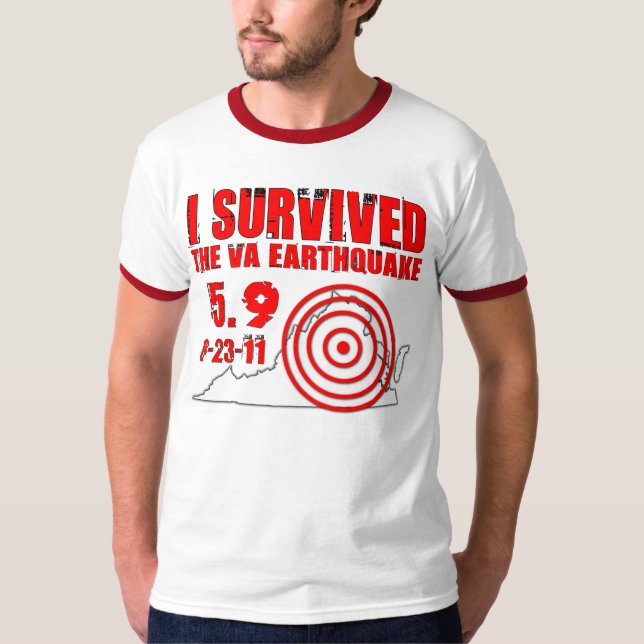 T-shirt J'ai survécu au tremblement de terre de la (Devant)