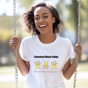 T-shirt J'ai survécu Black Vendredi Cartwheel Girl couleur