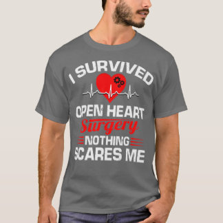 T-shirt J'ai survécu Open Heart Chirurgie Cadeaux Récupéra